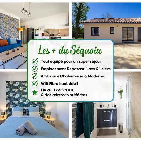Le Sequoia - Maison Individuelle, Climatisee, Terrasse, Parking Prive 赛